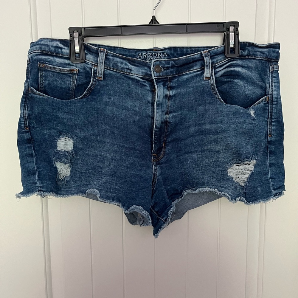Arizona Jean Company Blue Distressed Jean Shorts